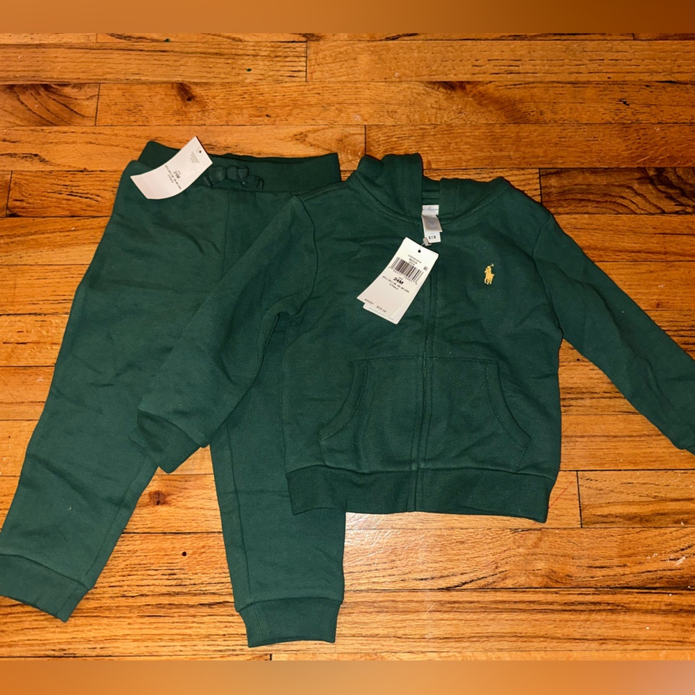 Ralph Lauren baby Forest Green Zip Hoodie & Joggers Set